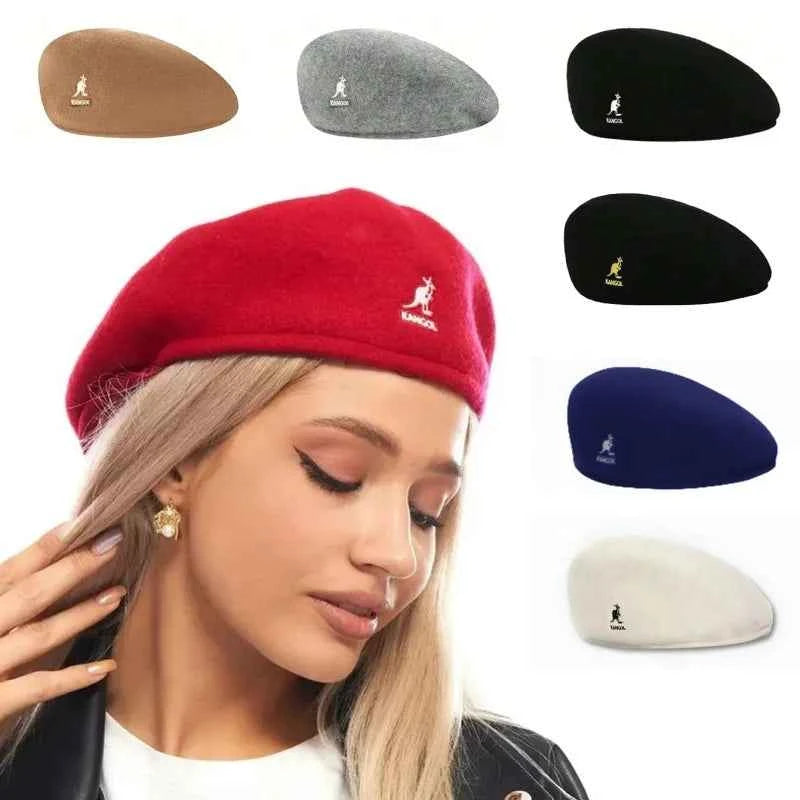 New Luxury Wool Beret Hat Women Men Four Seasons Knitted Thin Breathable Mesh Berets Cap Autumn Winter Beanie Stars Same Style