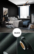 Waterpoof Matte Wallpaper Black Vinyl Self-Adhesive Stickers for Wall Furniture Livingroom Contact Paper Home Decor