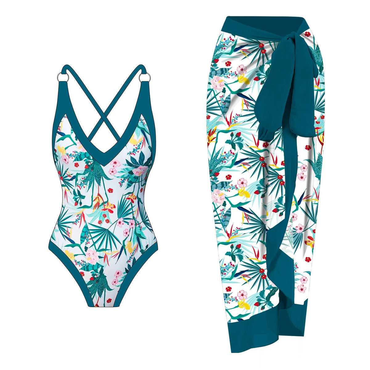 2023 New Arrival Push Up Women Bikini Set Floral Printed Ruffle Bikinis Strappy Bandage Swimwear Brazilian Biquini Bathing Suit SS69