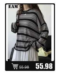 [EAM] Both Side Wear Big Size Knitting Sweater Turtleneck Long Sleeve Women Pullovers New Fashion Autumn Winter 2025 1DE3629