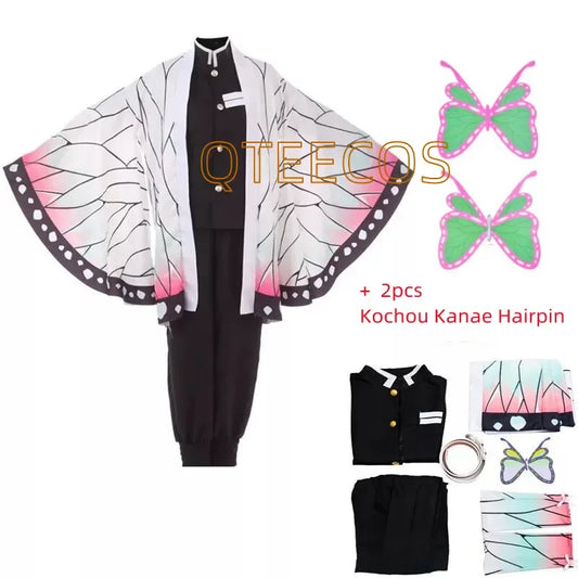 Kochou Kanae Cosplay Costume Set - Kimetsu No Yaiba Anime Outfit