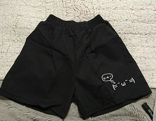Cotton Shorts for Women Black Summer Pantalones Cortos De Mujer Print Japanese Fashion Casual Cute Pants 2025 New Bottoms 27x232 SS69