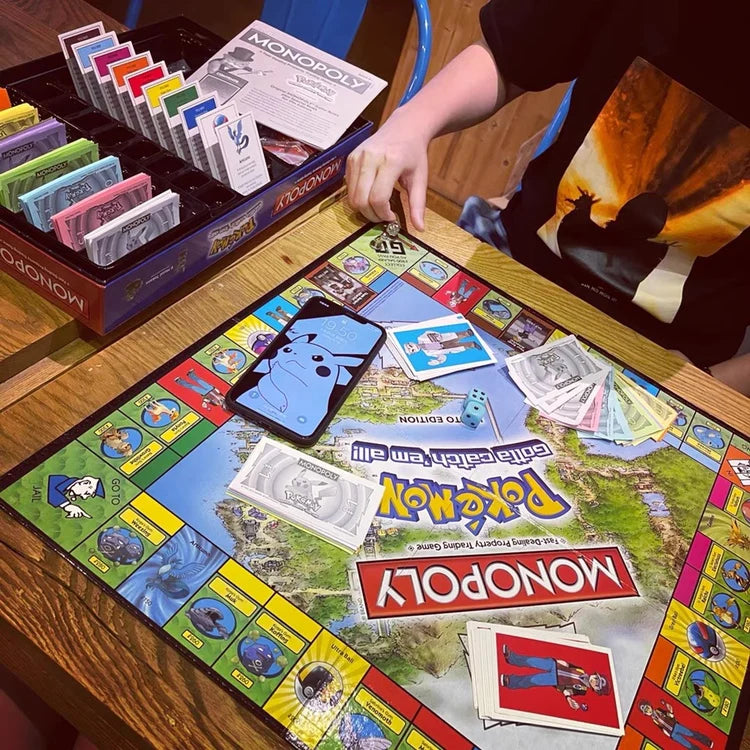 Pokemon MONOPOLY board game Johto and Kanto Edition English English Version Family Party Game Toy Children's Gift SS69