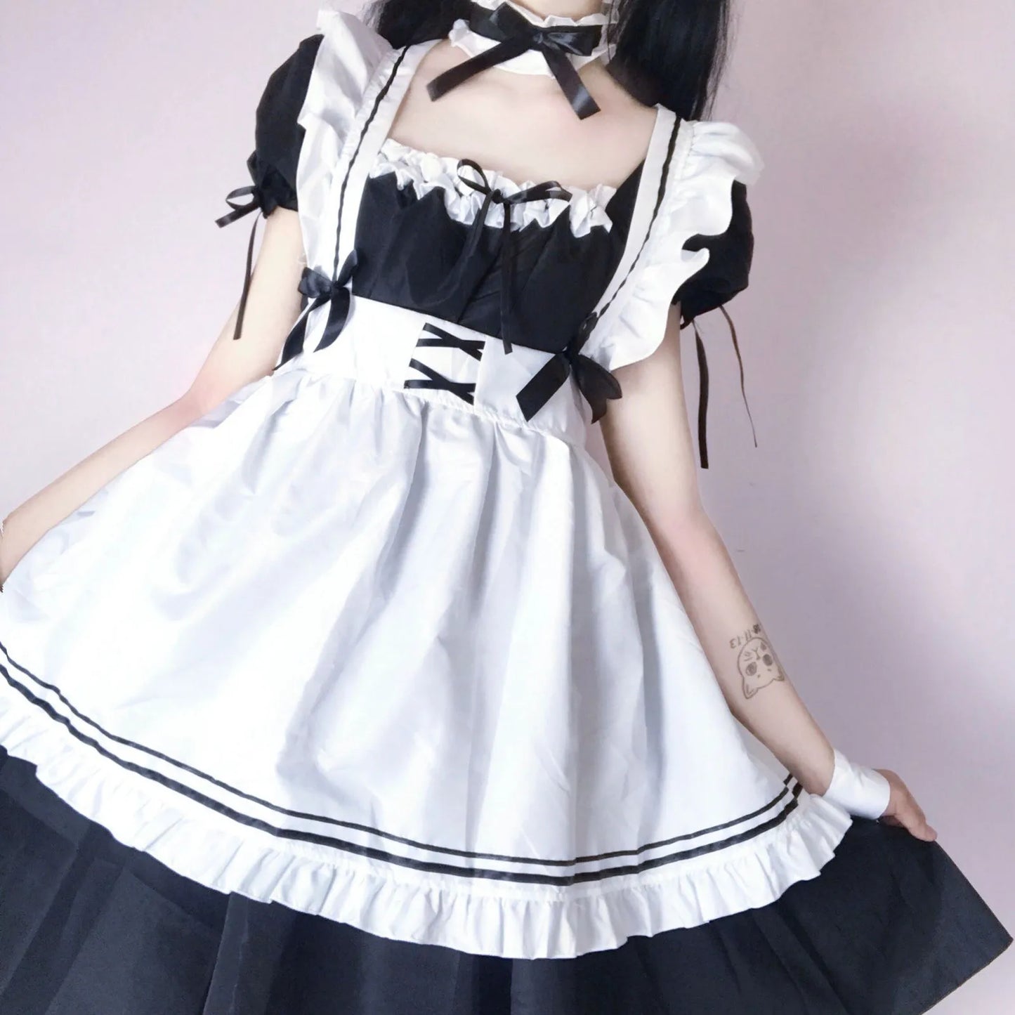 Black Pink Lolita Maid Costumes Cute Girls Women Lovely Maid Cosplay Costume Animation Show Japanese Outfit Dress Clothes S-5XL - SS69