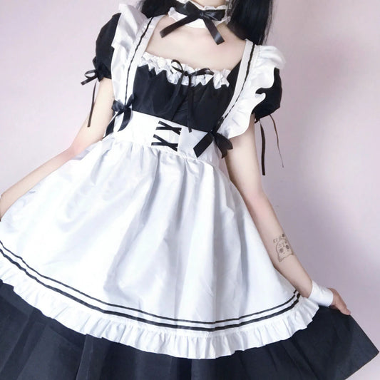 Black Pink Lolita Maid Costumes Cute Girls Women Lovely Maid Cosplay Costume Animation Show Japanese Outfit Dress Clothes S-5XL - SS69