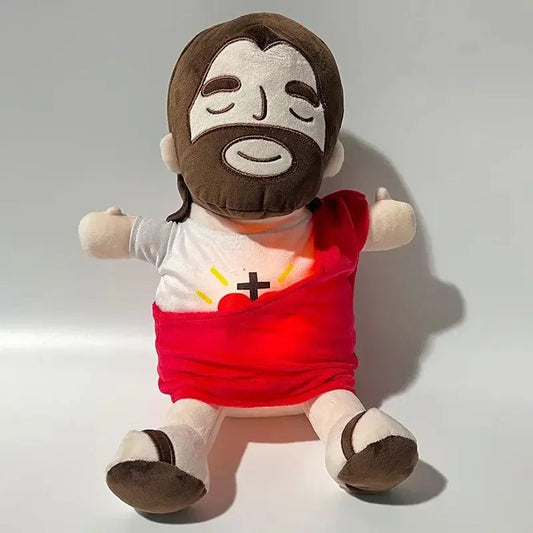 Breath Jesus Plush Doll Soothing Placation Toys Soft Respirable Jesus Plushies Comforting Jesus Heart Toy Easter Christmas Gifts SS69 11.69 RED