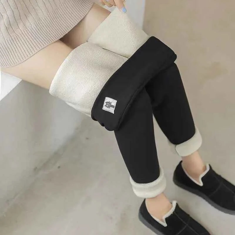 Winter Women Leggings Fleece Lined Velvet Keep Warm Pants High Waist Leggings Women Solid Comfortable Stretchy Thermal Plus Size