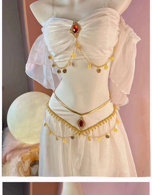 SS69 Egyptian Queen Cosplay Costume Set - Women's Knit Belly Dance Outfit