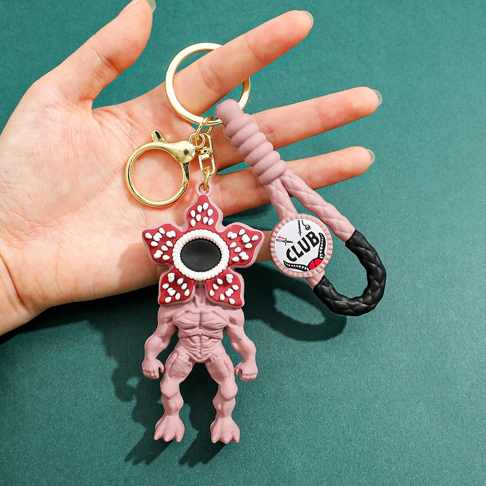 2026 New Fashion Bag Accessories The Horror TV Keychain Mike Will Demogorgon With Strings Rope For Female Children Birthday Gift