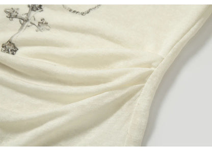 NO ROMANCE Fairy Sexy Punk Printing Half Transparent Lace Patch Knitted Long Sleeve Hooded Dresses Rock Gothic Design Vestidos SS69