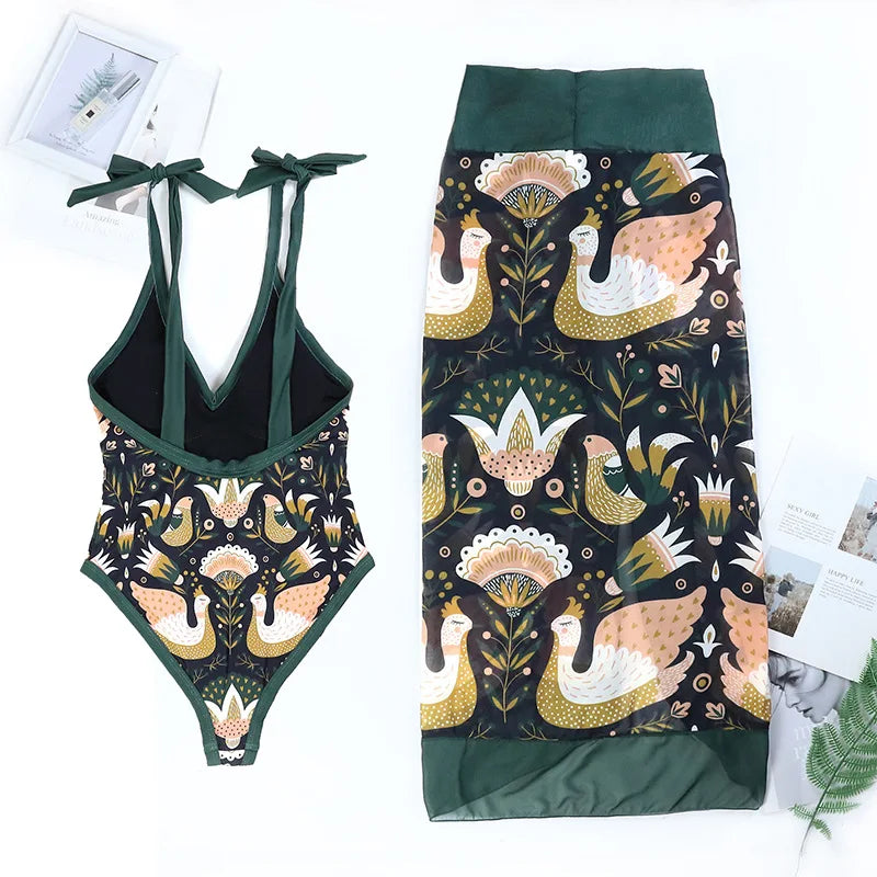 2023 New Arrival Push Up Women Bikini Set Floral Printed Ruffle Bikinis Strappy Bandage Swimwear Brazilian Biquini Bathing Suit SS69