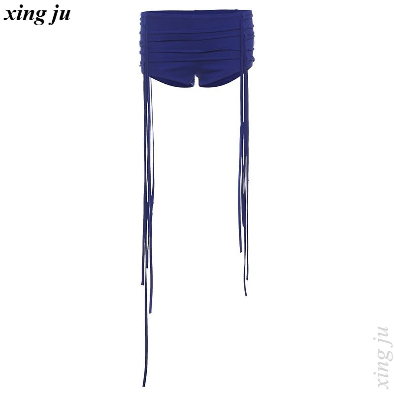 Xing Ju Women's Mesh Tassel Jumpsuit for Stage Performance