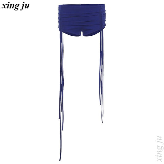 Xing Ju Women'S Mesh Jumpsuits Tassel Tight Shorts Jazz Dance Costumes Singer Kpop Outfits Nightclub DJ Stage Performance Wear