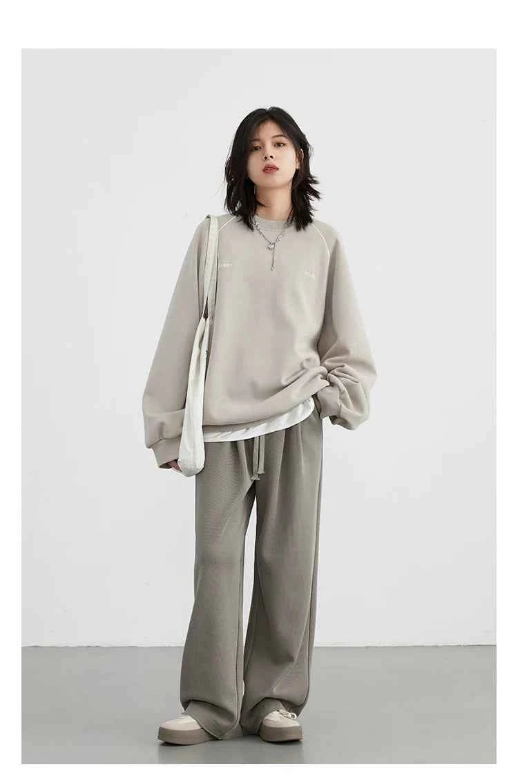 CHIC VEN Women's Pant Streetwear Solid Loose New Drawstring Sports Casual Trousers High Waisted Pants Autumn Winter 2025