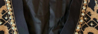 Pearl Embroidery Female Jacket, Full Sleeve Slim Jackets, V Neck, Hidden Button Print Suit, Large Size, Fall Fashion SS69