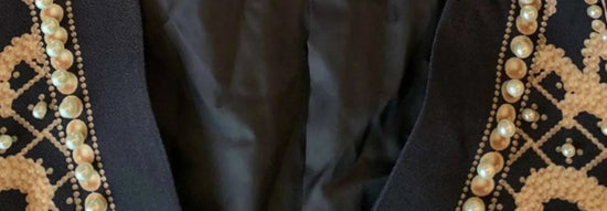 Pearl Embroidery Female Jacket, Full Sleeve Slim Jackets, V Neck, Hidden Button Print Suit, Large Size, Fall Fashion SS69