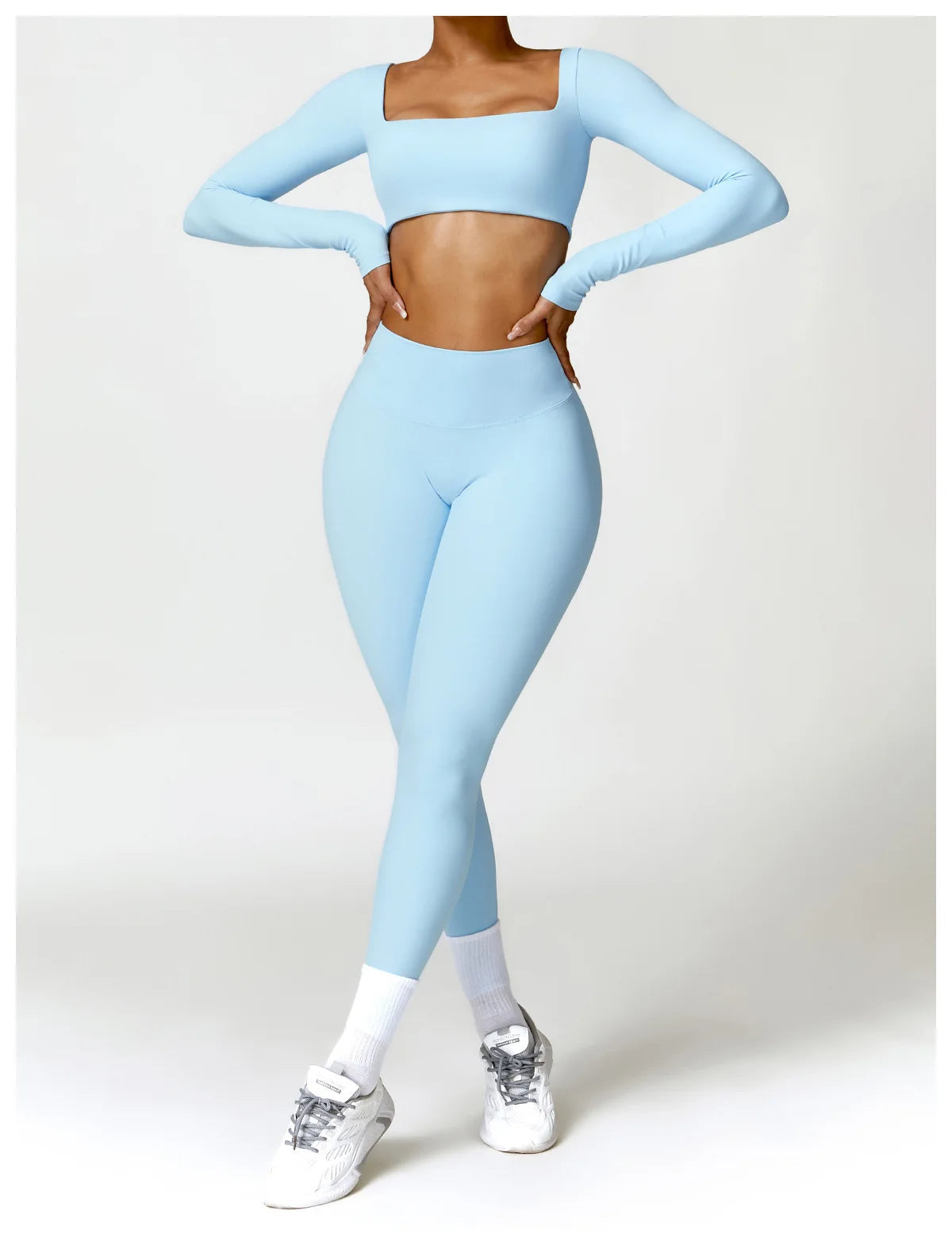 2PCS Yoga Suit Sports Set Women Quick-Drying Gym Set Women Tracksuit Running Workout Long Sleeve Sports Shirt Yoga Clothing SS69