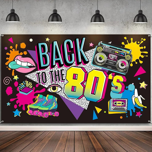 Back To 80'S Backdrop Graffiti Hip Pop Party Disco Music Photo Background Banner Graffiti Back To The 80’S Party Decorations SS69 10.69 A7G8H