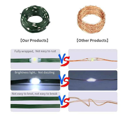 50M 100M 24V LED Christmas lights Green Wire Leather Fairy Lights String Waterproof Outdoor Garden Party Wedding Garland Decor