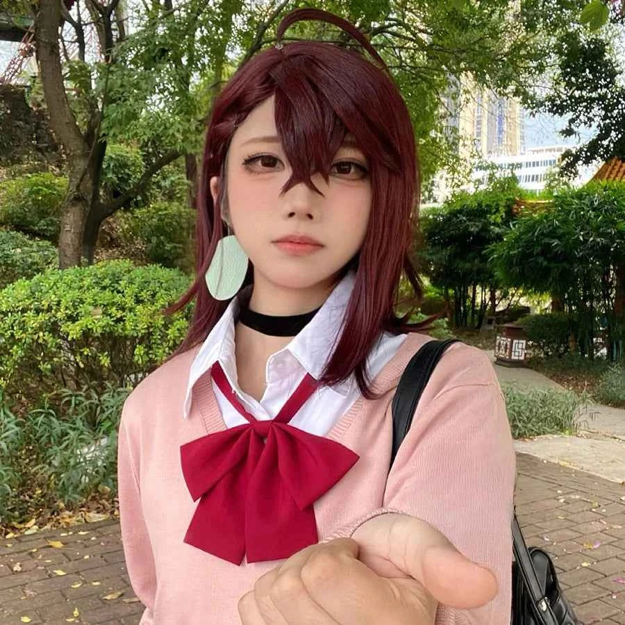 JK Uniform Ayase Momo Cosplay Sweather Suit High School Students Outfits Skirt Dandadan COS Costume Carnival Party Pink