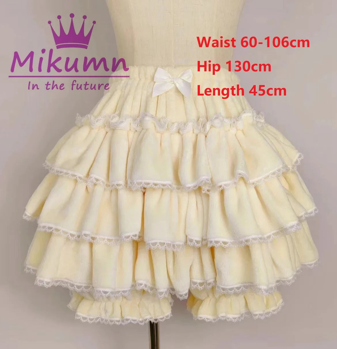 Harajuku Y2k Sweet Pink White Pumpkin Pants Lolita Autumn Winter JK Plush Shorts Japanese Kawaii Ruffles Lantern Shorts SS69 41.69 waist 60-106cm / Waist 60-100cm