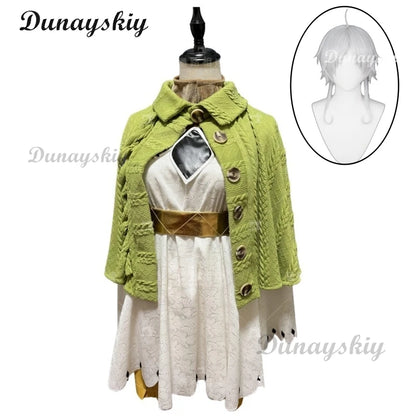 Sylphiette Greyrat Cosplay Costume Wig Anime Mushoku Tensei Cute Suit Dress Jobless Reincarnation Green Sweater Halloween