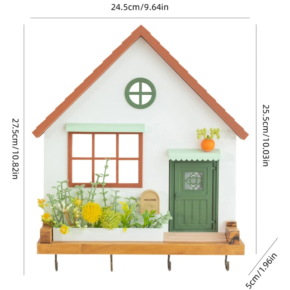 Fairytale Town Wooden Wall Hook Rack for Keys