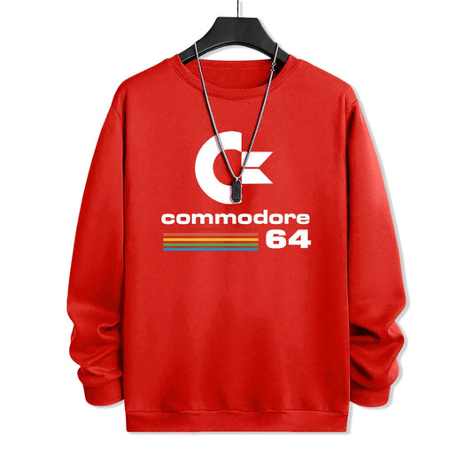 Commodore 64 Fun Logo Printed Hoodies Mens Oversized Pullover Hoody Loose Comfortable Clothes Fleece Casual Hoody Men Warm SS69 24.69 Red / L