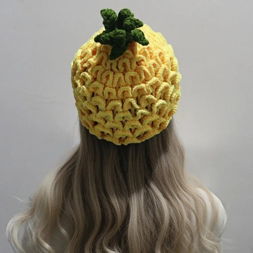 Crochet Strawberry Knit Hat - Warm Winter Beanie for Adults