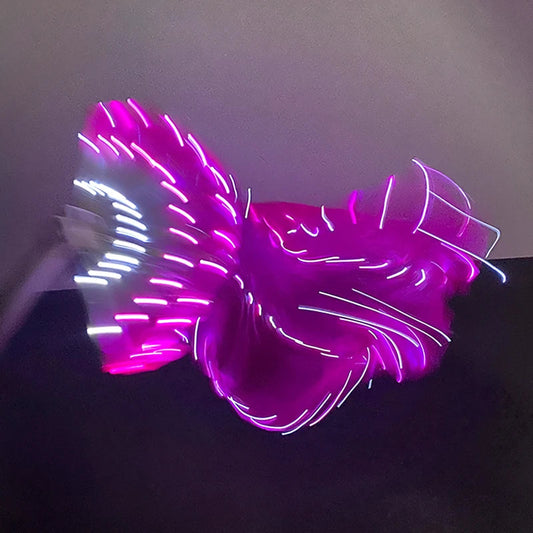 150cm Long Silk Veil Fan With LED Light Bamboo Silk Fan Practice and Stage Performance Dance Costumes Belly Dance Accessories SS69