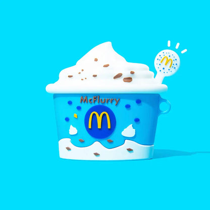 3D Coffee Ice Cream Cover for AirPods 4 Case Cartoon Cute Earphone Case for AirPods Pro 2 Charging Cover Silicone Soft Cover SS69 9.69 Flurry / for AirPods 3