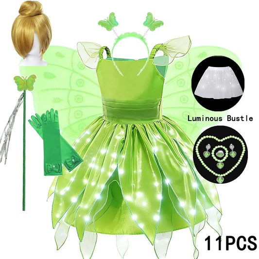 DOCHEER Girls Flower Fairy Princess Dress with Wings for Halloween Party