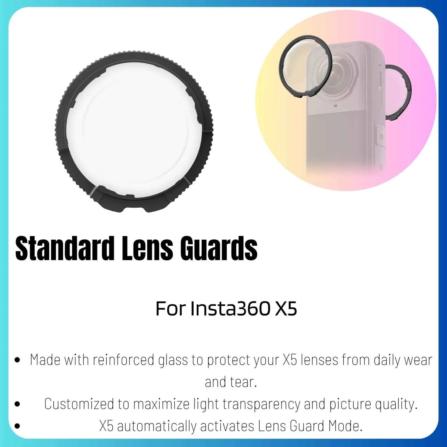 Insta360 X5 Original Accessories Collection Lens Cap Premium Guards Screen Protector Metal Frame Charging Case Battery Pack