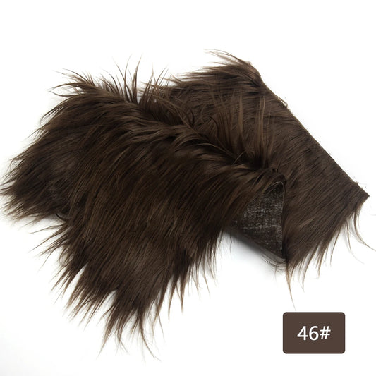SS69 Faux Fur Fabric 8cm Long Pile 25x45cm Sheet for Cosplay and Patchwork