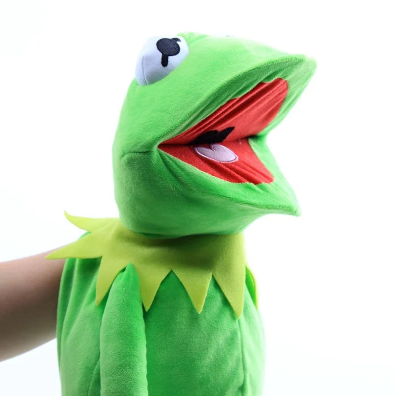 Anime Kermit The Frog Funny Kawaii Plush Doll Hand Puppet Schoolbag Frog Cute Plush Toy Ventriloquist Performance Props For Baby