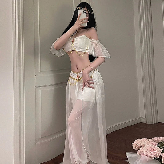 SS69 Egyptian Queen Cosplay Costume Set - Women's Knit Belly Dance Outfit