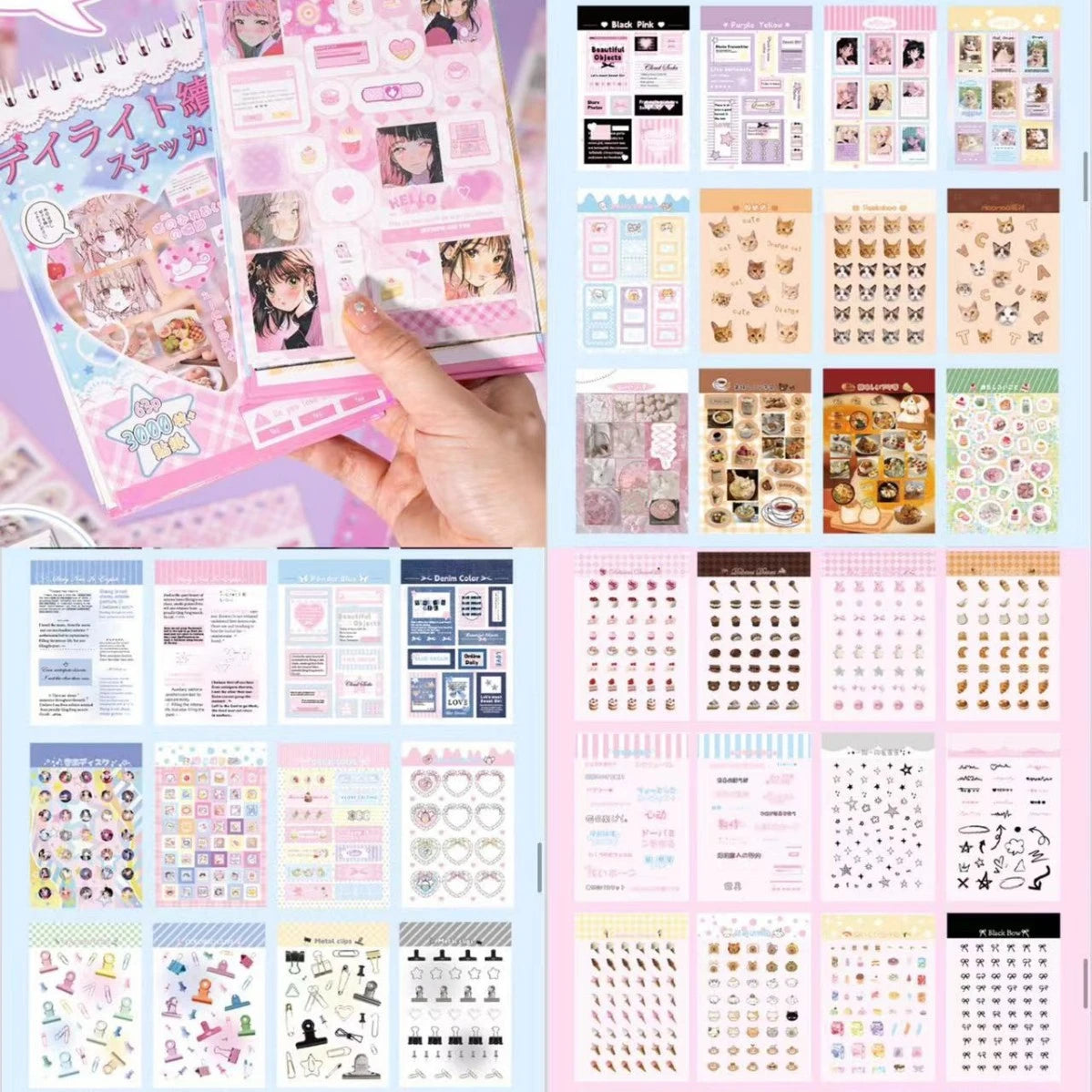 45pcs Japanese Retro Early Style Manga Cut Film Sticker Book Kawaii Girl Scrapbook Journal DIY Deco Cute Showa Phone Case Decals SS69 30.69 Daytime 63sheets