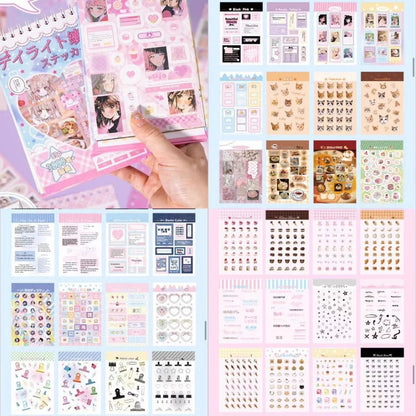 45pcs Japanese Retro Early Style Manga Cut Film Sticker Book Kawaii Girl Scrapbook Journal DIY Deco Cute Showa Phone Case Decals SS69 30.69 Daytime 63sheets