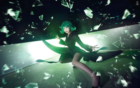 ManManGuGu Tornadoes of Terror Tatsumaki Cosplay Costume Women's Black Dress