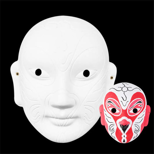 SS69 Ancient Style Full Face Mask, White Retro Hanfu Costume Prop for Adults
