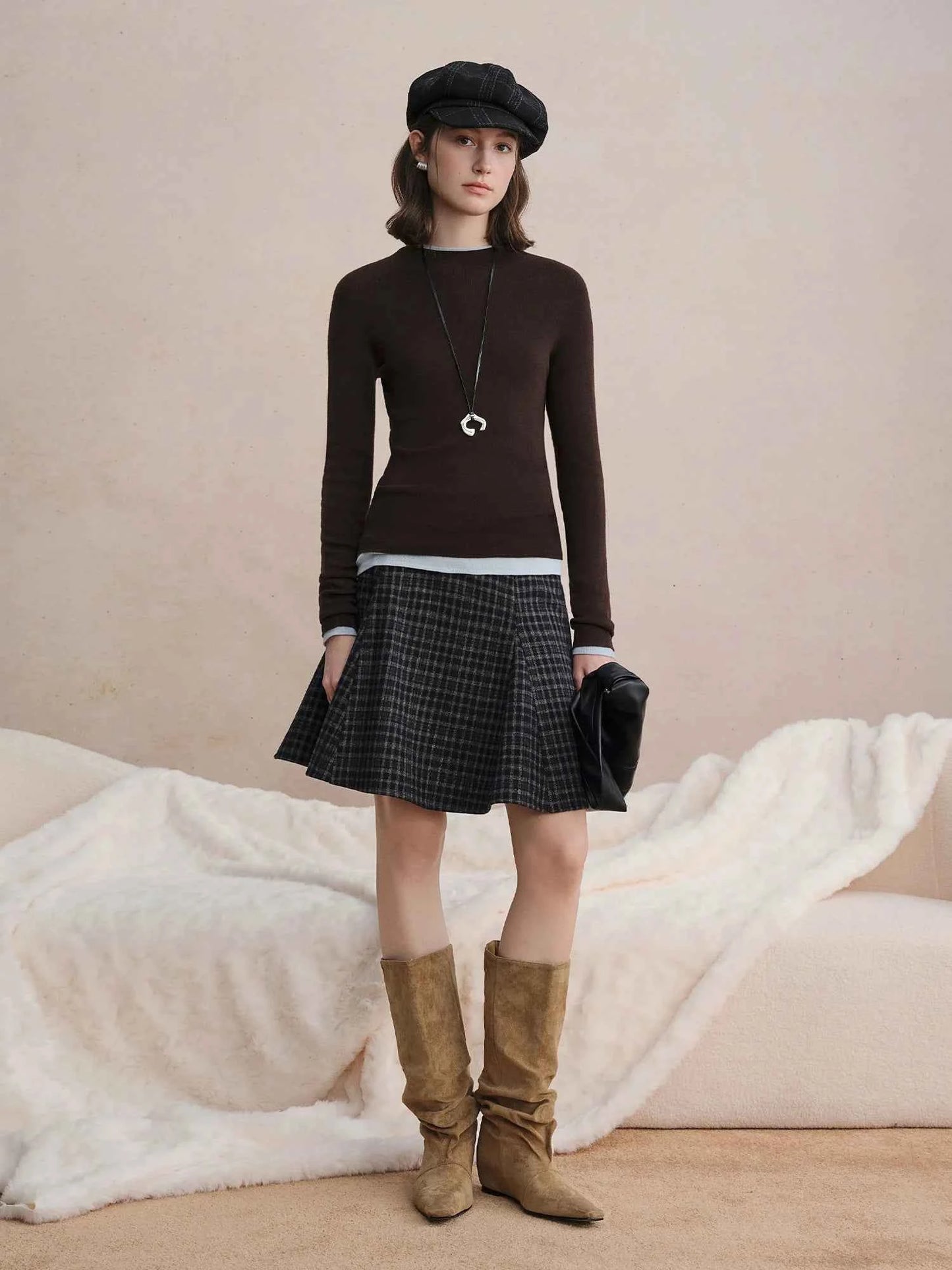 DUSHU Seamless Half-high Collar Pure Wool Pullovers Women Plus Size Autumn Winter Bottoming Sweater Solid Soft Breathable Tops