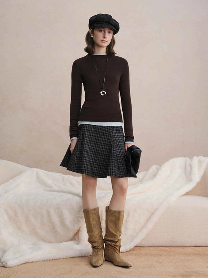 DUSHU Seamless Half-high Collar Pure Wool Pullovers Women Plus Size Autumn Winter Bottoming Sweater Solid Soft Breathable Tops