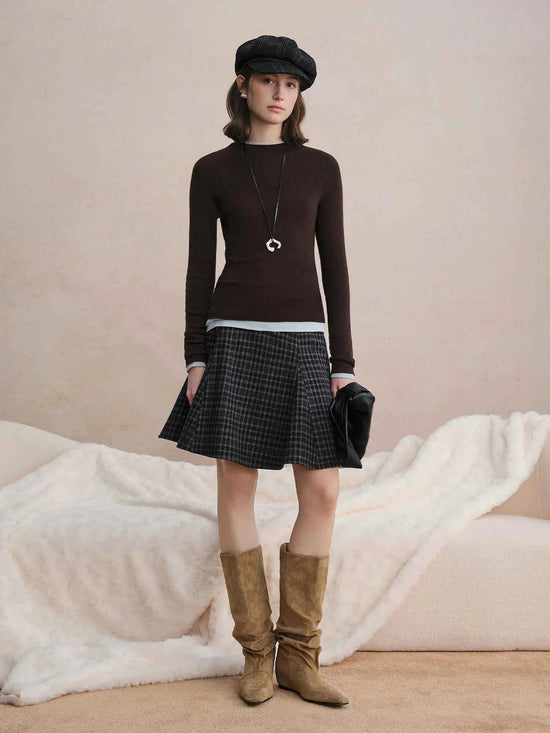 DUSHU Seamless Half-high Collar Pure Wool Pullovers Women Plus Size Autumn Winter Bottoming Sweater Solid Soft Breathable Tops