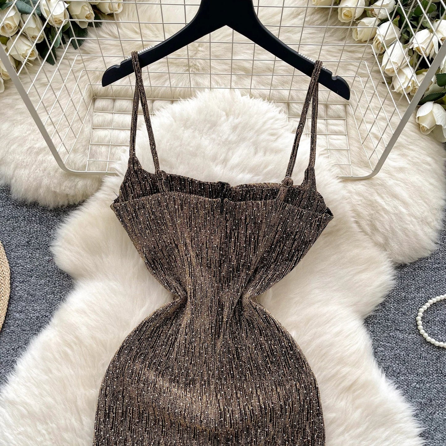 Sexy sleeveless glitter Backless Off Shoulder Fashion Birthday Party Evening Vestido Women Goth Slim Summer Hip Wrap Dress SS69