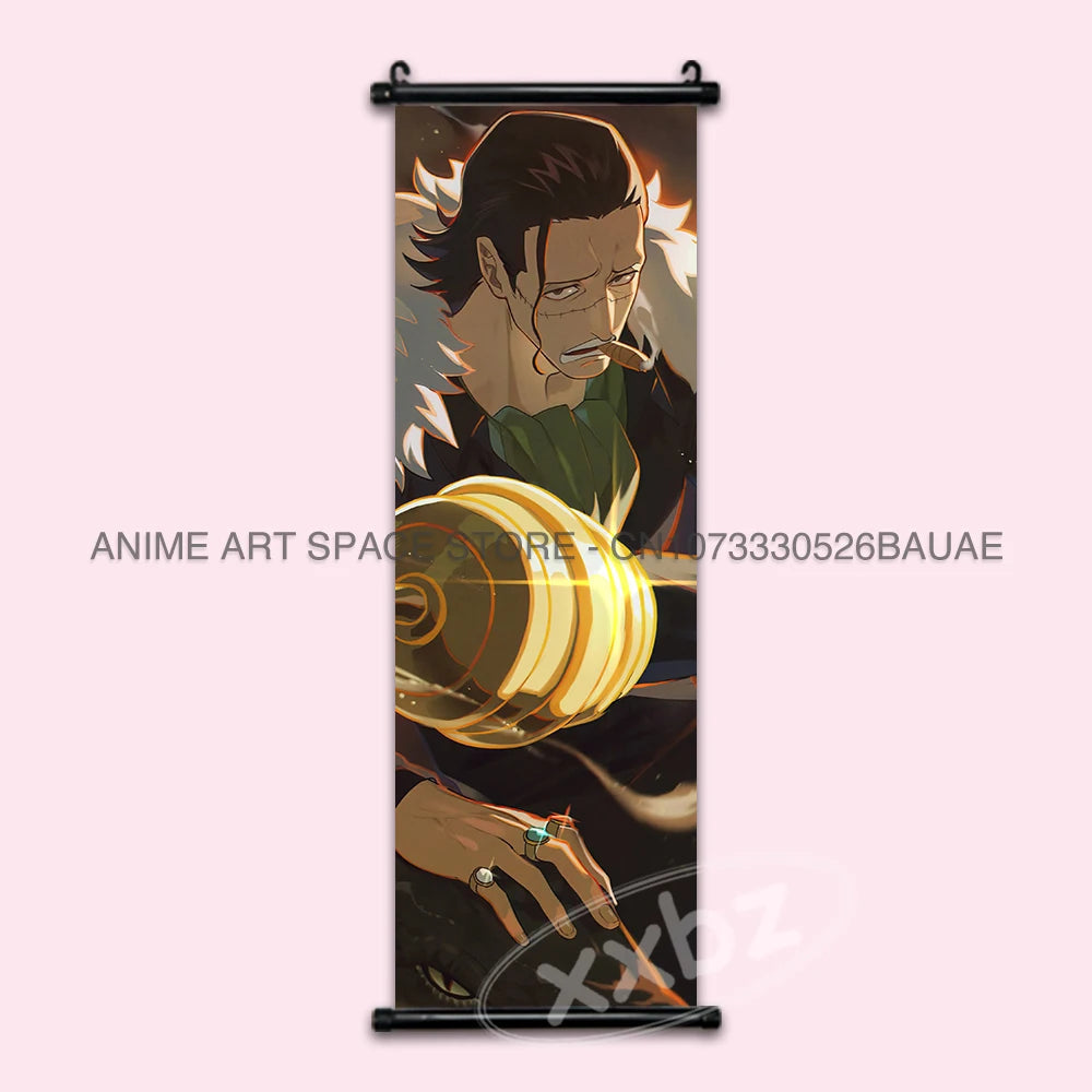 ONE PIECE Hanging Painting Japanese Anime Home Decor Wall Art Luffy Scrolls Pictures Passion Straw Hat Pirates Warm Blood Comics SS69 17.69 hzw26-18 / CHINA / 25x75cm(10x30inch)