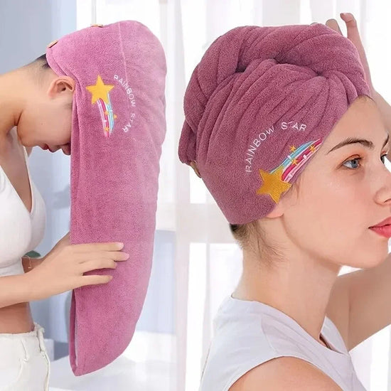 1pc Quickly Dry Hair Hat Super Absorbent Soft Bathroom Women Head Towels Girls Cute Hair Towel Hair Dry Wrap Bonnets SS69