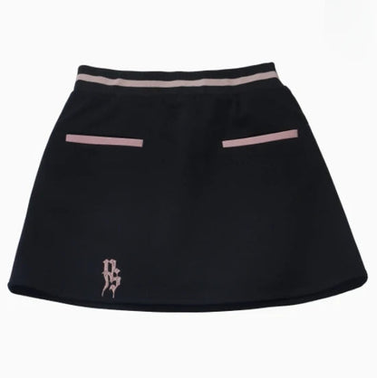 Pink and Black Splicing Color Hooded Baseball Jacket Casual Pant Sets 2025 Spring and Autumn Sweet Cool Girl Students Outfits SS69 46.69 skirt / S