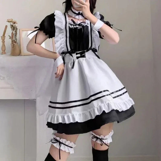 Black Pink Lolita Maid Costumes Cute Girls Women Lovely Maid Cosplay Costume Animation Show Japanese Outfit Dress Clothes S-5XL - SS69