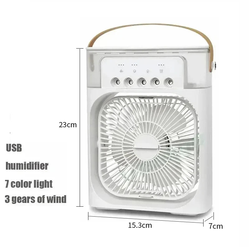 New 3 In 1 Fan AIr Conditioner Household Mini Air Cooler LED Night Light Portable Humidifier Air Adjustment Fan Office Home Fan SS69