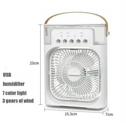 New 3 In 1 Fan AIr Conditioner Household Mini Air Cooler LED Night Light Portable Humidifier Air Adjustment Fan Office Home Fan SS69